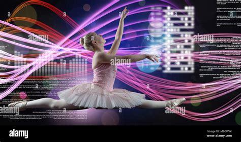 Dancer With Digital Technology Interface Stock Photo Alamy