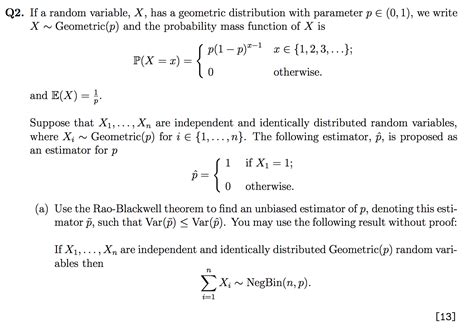 Solved Q2 If A Random Variable X Has A Geometric