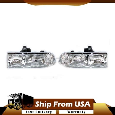 2x Tyc Headlight Assembly Left Right For 1998 2000 Chevrolet S10 Battery Ebay