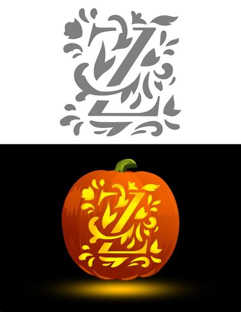 Printable Decorative Letter Z Pumpkin Stencil Decorative Letters Pumpkin Stencil Pumpkin Carving