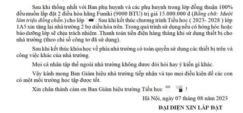 Tranh luận gay gắt chuyện muốn lắp điều hòa cho con thì học xong phải tặng lại trường phụ