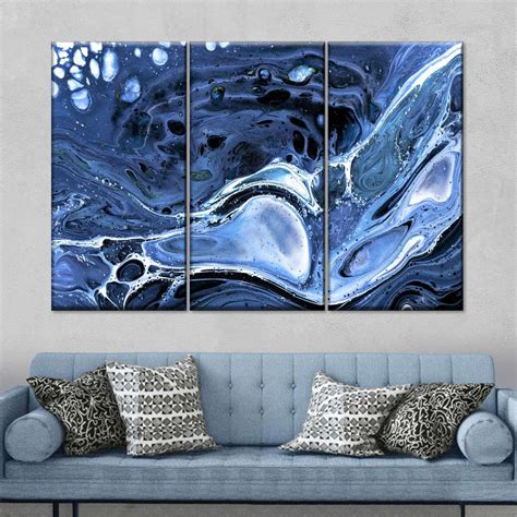 Dark Blue Abstract Wall Art | Painting