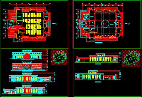 Mosque Floor Plans; Elevation And Section DWG Plan for AutoCAD ...