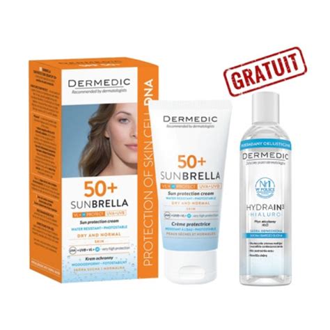 Dermedic Sunbrella Spf 50 Peaux Sèches Eau Micellaire Offerte