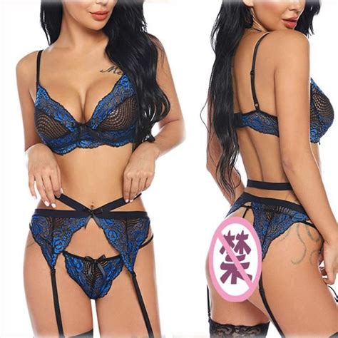 Sexy Femme Ensemble Lingerie Jarreti Re Avec Porte Jarretelles Dentelle