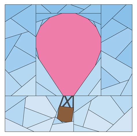 Rise Above Base Inch Hot Air Balloon Pattern Modern Paper Piecing Quilt Pattern PDF