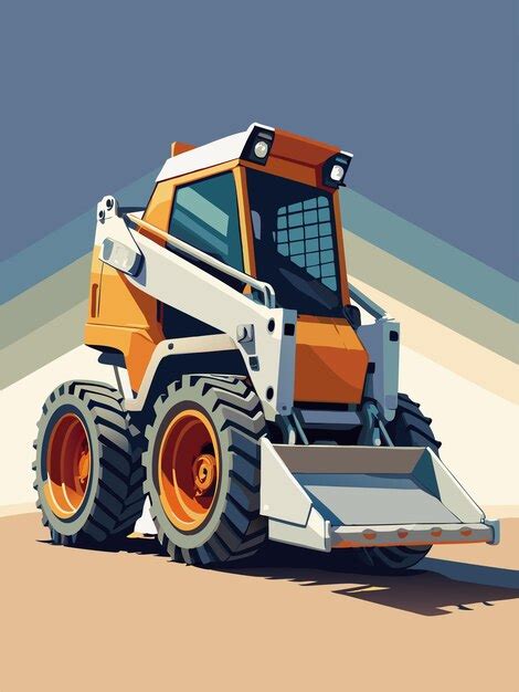 A Drawing Of A Tractor With Orange Wheels Premium AI Generated Vector