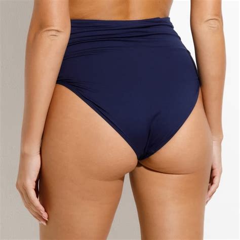 Recycled Chara Fold Over Bikini Brief Navy Brandalley