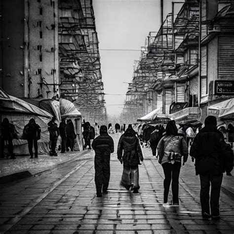 Street Photo In A Crowded Future City On Moon Neo Stable Diffusion