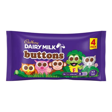 Cadbury Dairy Milk Chocolate Buttons 4 Pack Multipack 57.6g | Home Bargains
