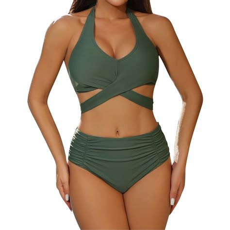 Divhosrg High Waisted Swimsuits For Women Bikini Sets For Women Push Up Sexy Bathing Suit For