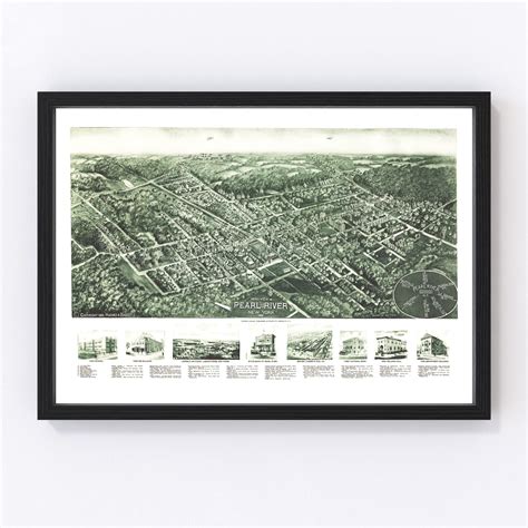 Vintage Map of Pearl River, New York 1924 by Ted's Vintage Art