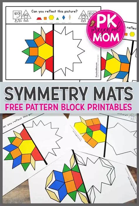 Free Symmetry Printables | Math printables, Math learning center, Math ...