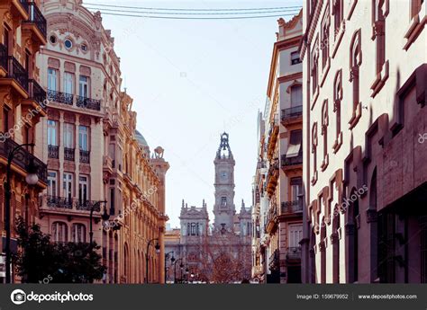 Street view of downtown valencia, is Spain's third largest metro Stock ...