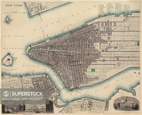 Map Of New York City 1840 Superstock