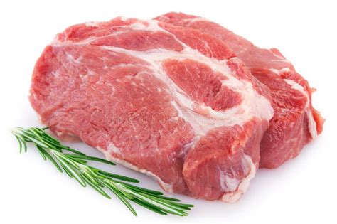 Carne De Porco Crua No Fundo Branco Imagem De Stock Imagem De Faixa