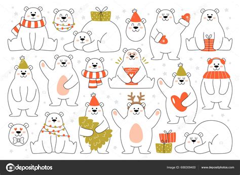 Cute White Polar Bears Winter Christmas Character Holiday Accessories