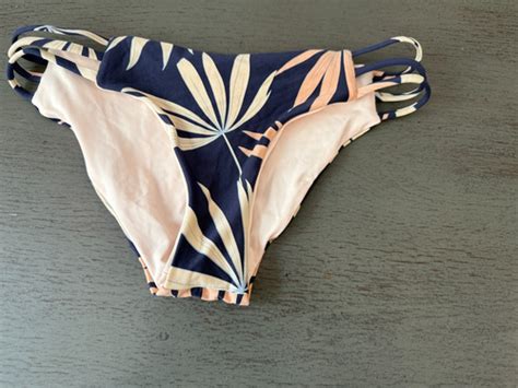 NEW Leaves Blue Lined L SPACE Swimsuit Bikini Bottom Size XS EBay
