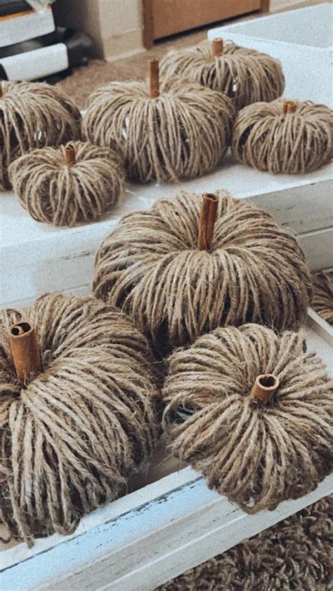 Rustic Twine Pumpkin Fall Decor Rustic Style Pumpkins Autumn Fall