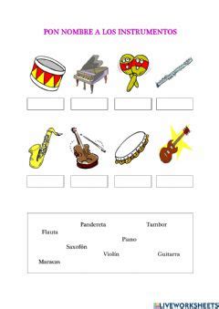 Instrumentos Musicales Worksheets And Online Exercises