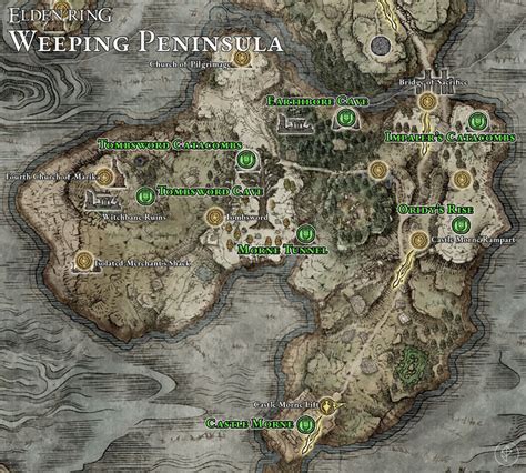 All Dungeons All Mini Bosses Of Weeping Peninsula Elden Ring Guide