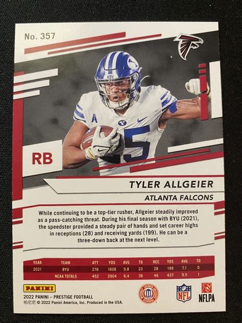 Panini Prestige Rookies Xtra Points Astral Tyler Allgeier