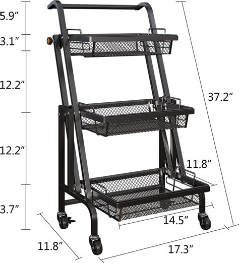 Buy 3 Tier Rolling Utility Cart Multifunctional Organization Cart With