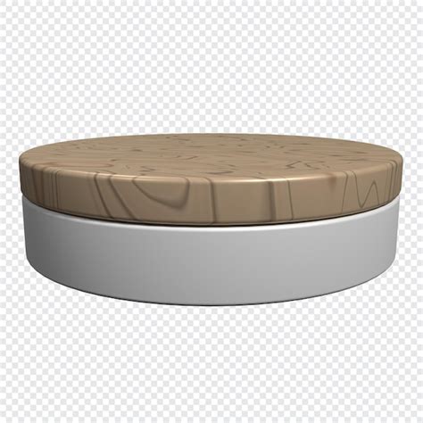 Premium PSD Wooden Round Cylinder Product Stage Podium Empty Brown