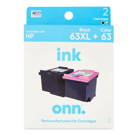 Onn Remanufactured Ink Cartridges Hp 63xl Black And 63 Tri Color