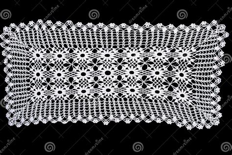 Beauty Cream Rectangle Lace Tablecloth Isolated On Black Background