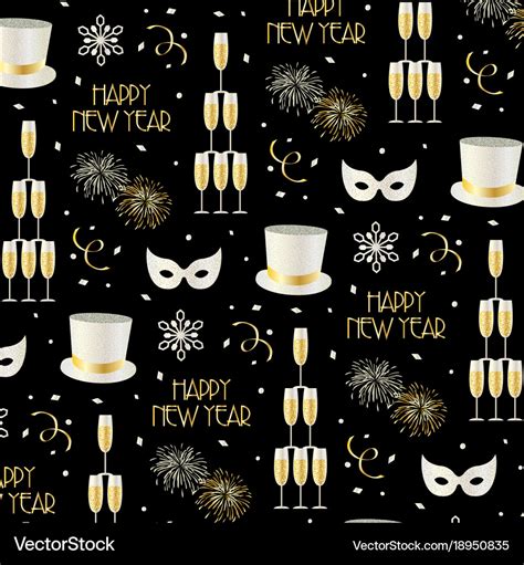 New Years Eve Pattern Royalty Free Vector Image