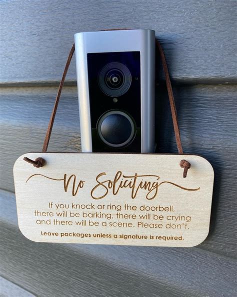 No Soliciting Doorbell Sign, Do Not Disturb Wooden Plaque, Do Not Knock, Do Not Ring Door Bell ...