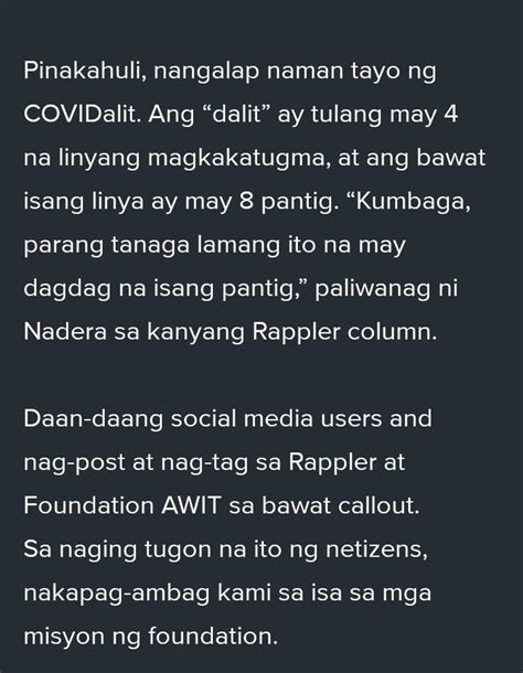 Sumulat Ng Isang Tula Binubuo Ng Limang Saknong Ang Bawat Saknong