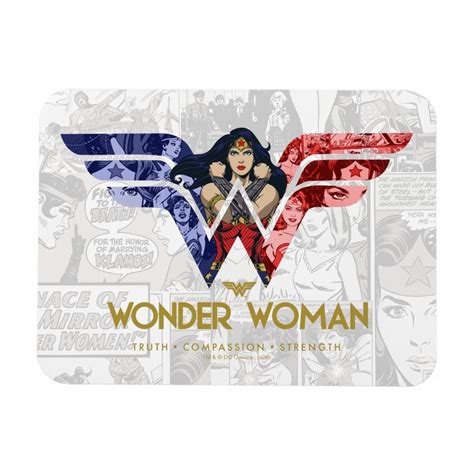 Wonder Woman Crossed Arms In Logo Collage Magnet Zazzle Wonder