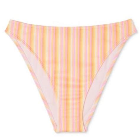 Wild Fable Swim Wild Fable Womens Mid Waist Extra High Leg Extra Cheeky Bikini Bottoms