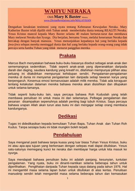 Pdf Malaysian A Divine Revelations Of Hell Tuhan Yesus Dan Saya Di