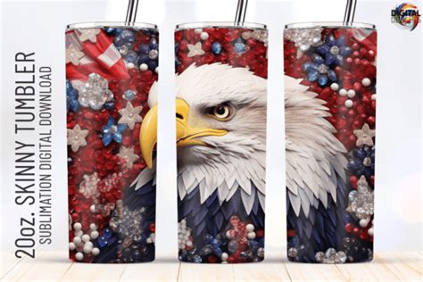 D Patriotic Eagle American Flag Tumbler Graphic By Digital Delights