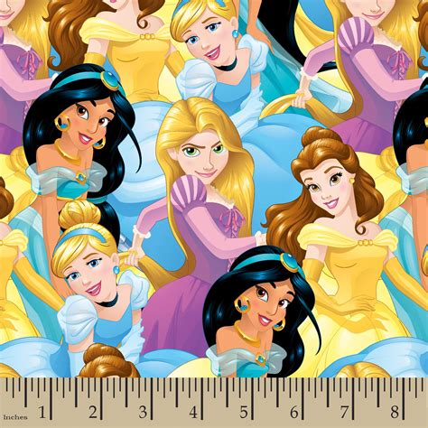 Disney Princess Movie Cotton Fabric 44 Wide 14 Yard Jewelry And Beauty