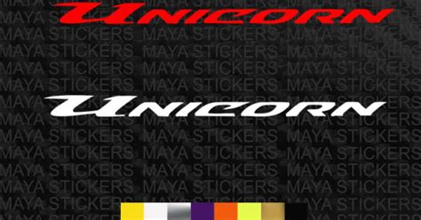 Honda unicorn logo stickers in custom colors and sizes