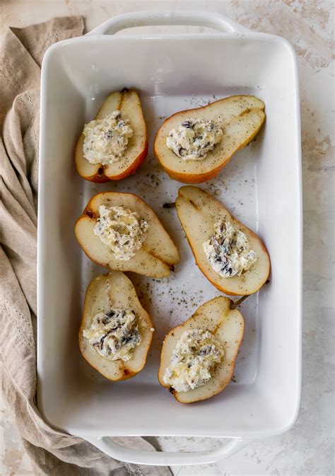 Honey And Feta Stuffed Roasted Pears Yes To Yolks