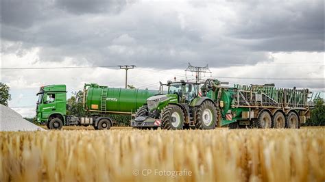 Agrarservice MV beim Gülle Ausbringen im Stoppel Fendt 1050 Slurry