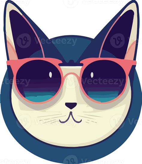 Illustration Graphic Of Cat Wearing Sunglasses Isolated Perfect For