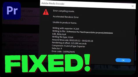 Error Compiling Movie Fix Methods Premiere Pro Youtube