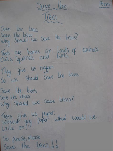 Save The Trees Poem By Amy Flickr Photo Sharing