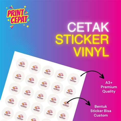 Jual Cetak Sticker Label Packaging Custom Vinyl A Tahan Air