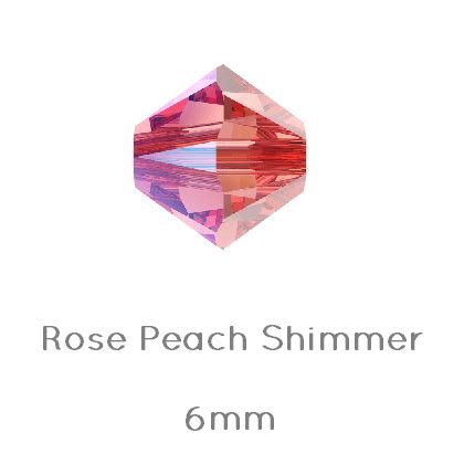 5328 Swarovski Xilion Bicone Rose Peach SHIMMER 6mm 10