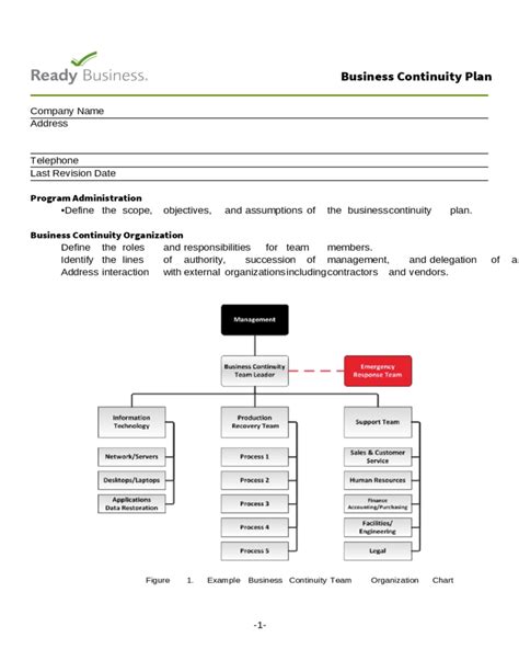 Simple Business Continuity Plan Template Free Download