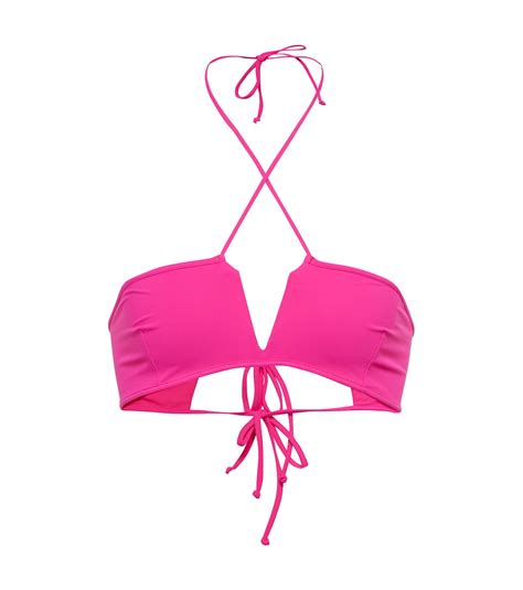 Halterneck Bikini Top In Pink Nensi Dojaka Mytheresa