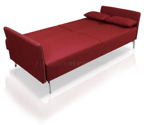 Davenport Sofa Bed in Red Fabric by VIG