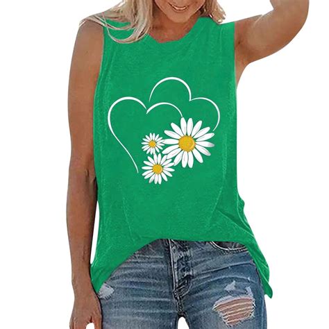 Honhuzh Womens Shirtsladies Clearancetank Tops For Women Summer Thin Daisy Sunflower Print